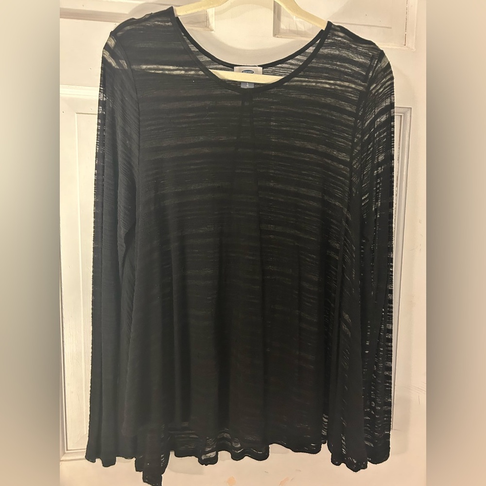 Old Navy sheer top, size L, black